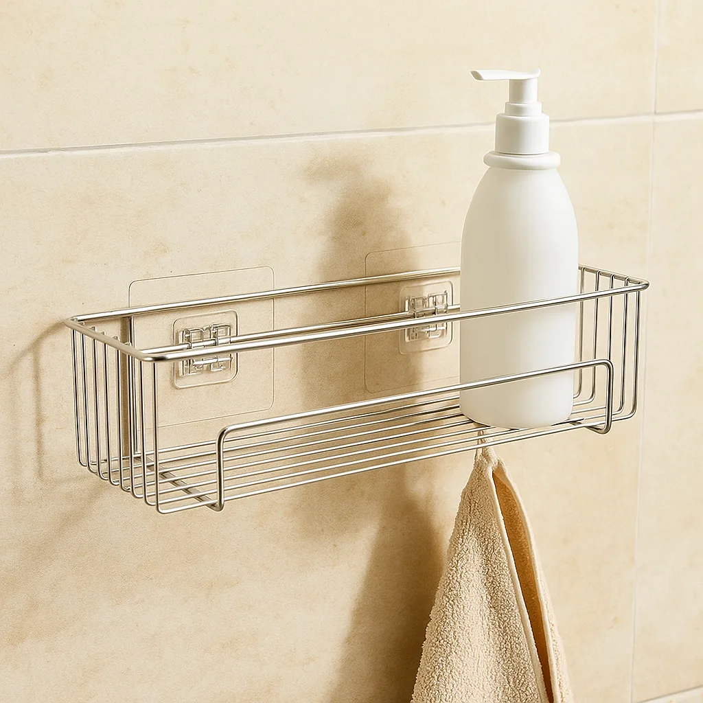 Cesta adhesiva para el baño