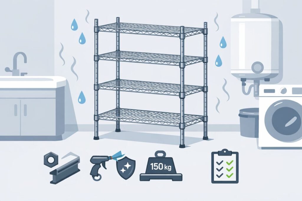 How to Choose Rust Proof Metal Shelving: Materials, Coatings, Load Rating & Sourcing Checklist