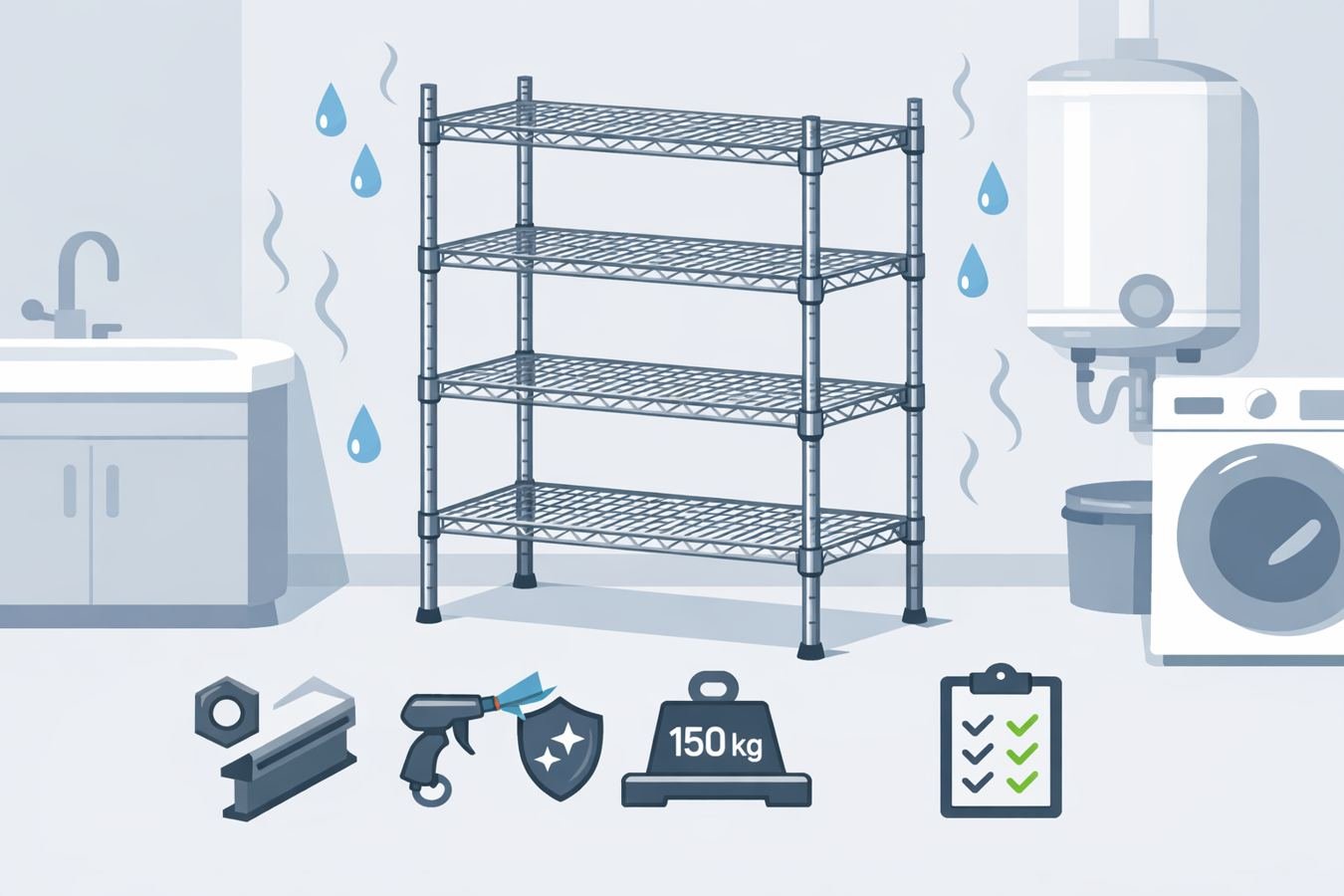 How to Choose Rust Proof Metal Shelving: Materials, Coatings, Load Rating & Sourcing Checklist
