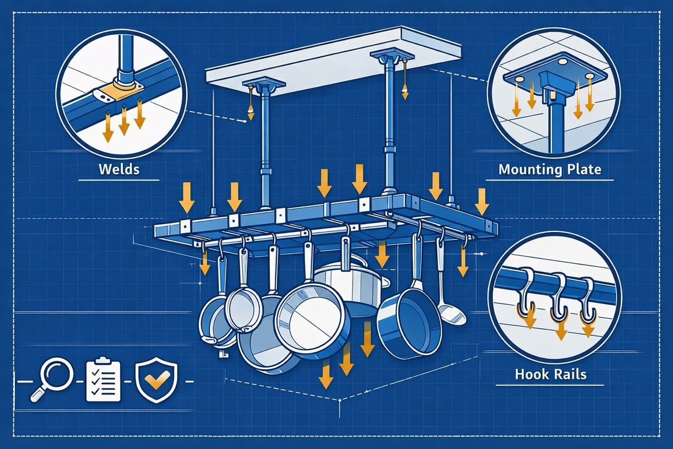 How to Specify a Ceiling-Mounted Saucepan Rack for OEM: Drawings, CTQs, Load Tests, and Packaging Rules