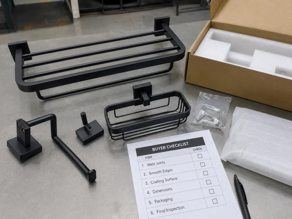 Bathroom hardware quality checklist for weld joints surface finish packaging and structure stability