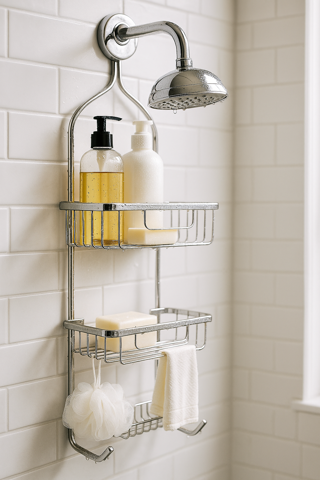 Chrome shower caddy wire basket for OEM bathroom storage manufacturing guide