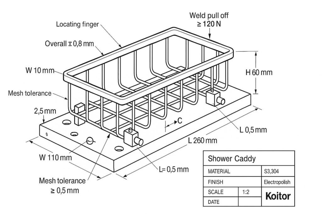 Shower caddy wire basket manufacturing guide from sketch to shelf