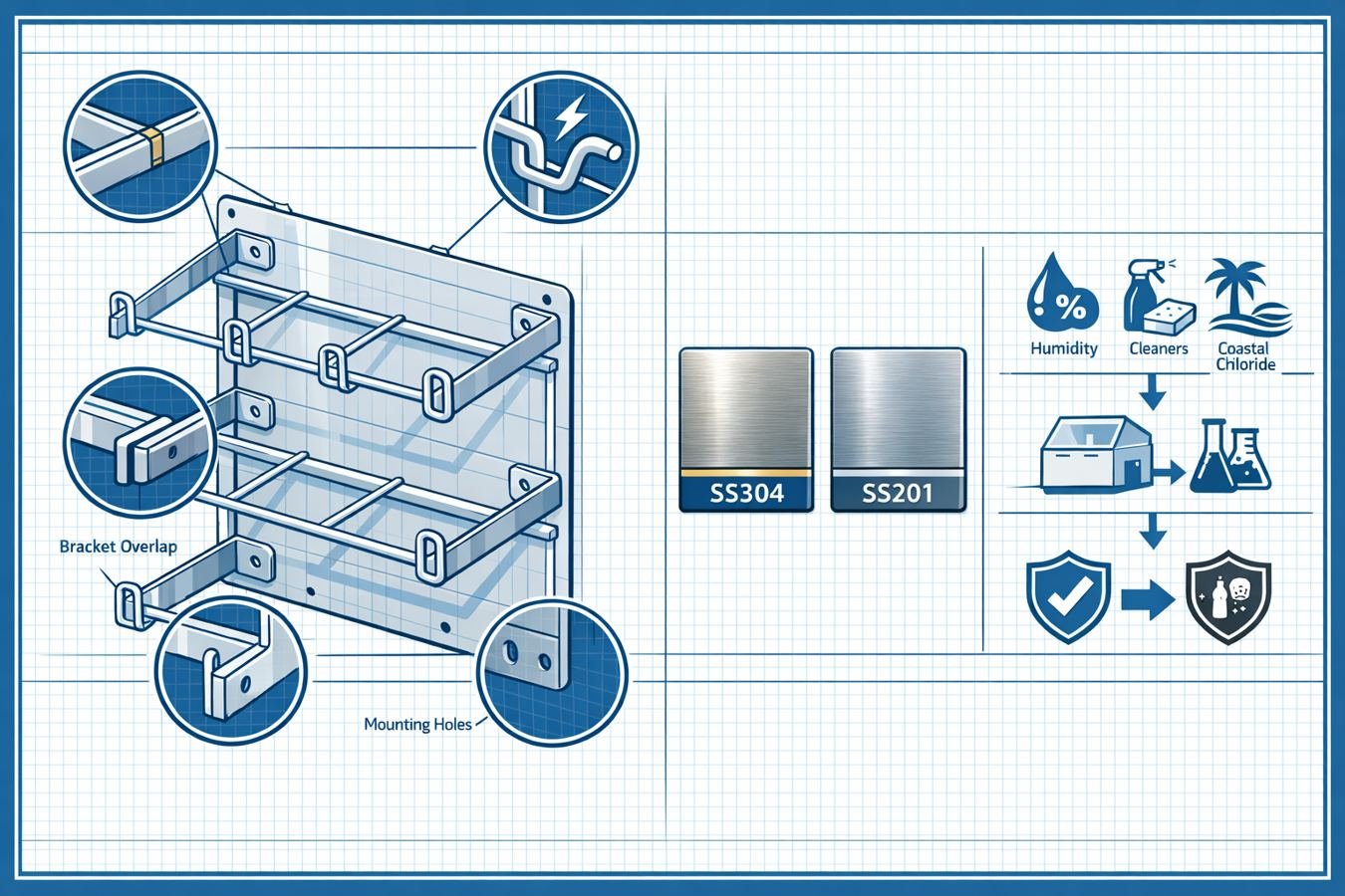SS304 vs SS201 Wall Mount Bottle Rack: Corrosion Test Protocol + OEM Buyer Spec Playbook (2025)