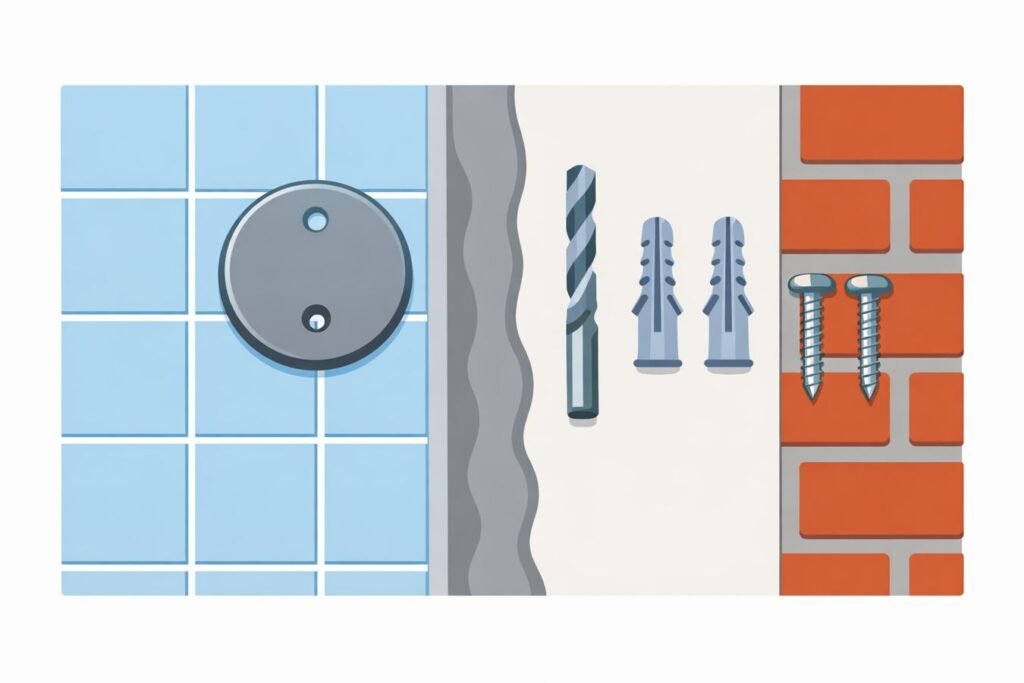 Towel ring EU distributor guide for wall types fixings and returns prevention