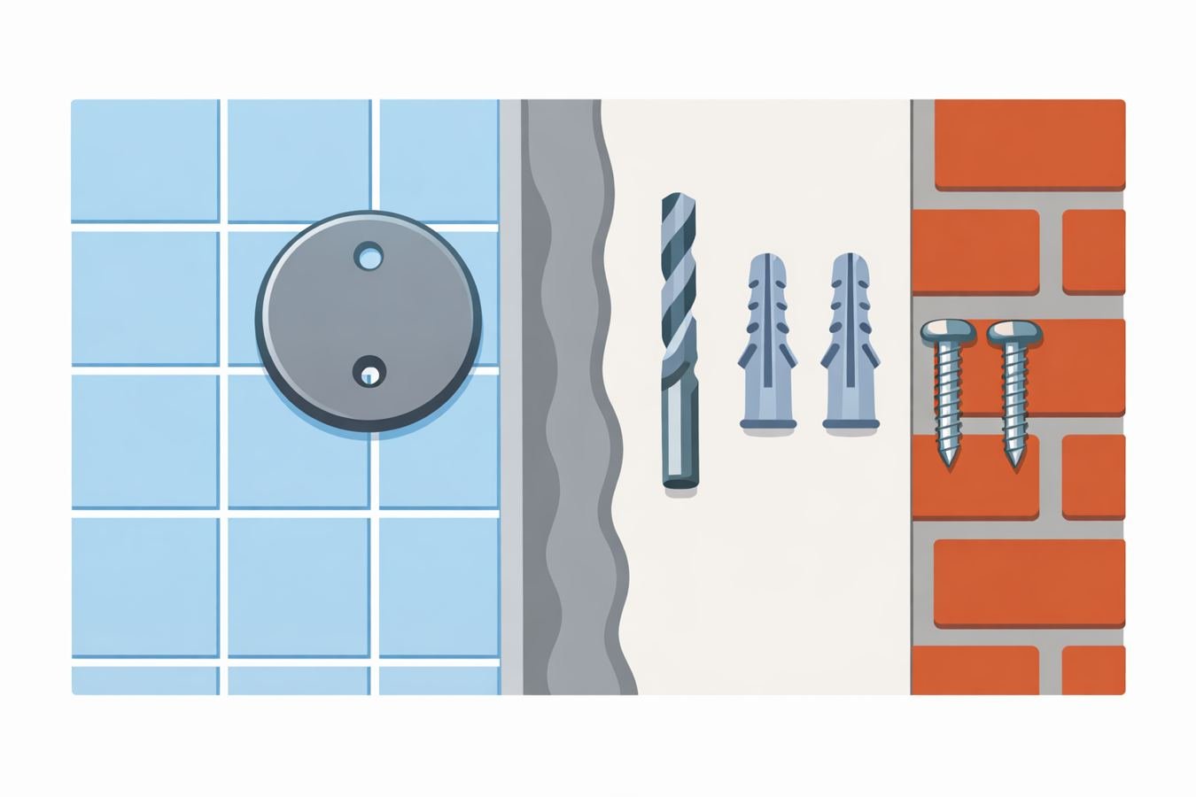 Towel ring EU distributor guide for wall types fixings and returns prevention