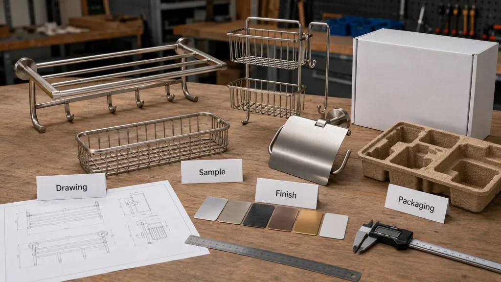 Sample review and packaging planning for private label bathroom accessories