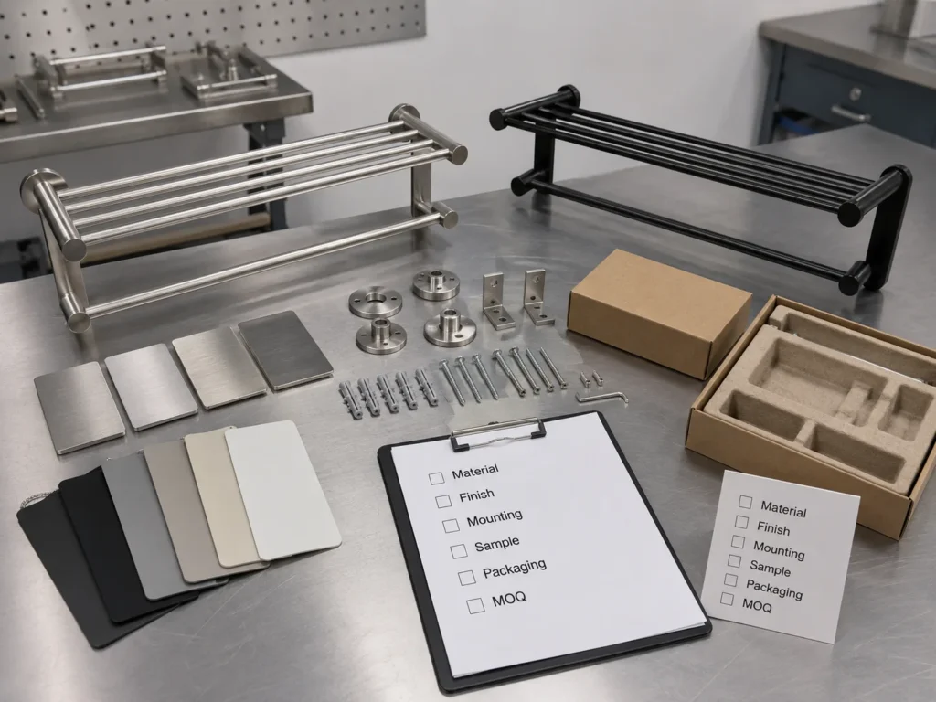 Buyer checklist for choosing towel rack material and finish