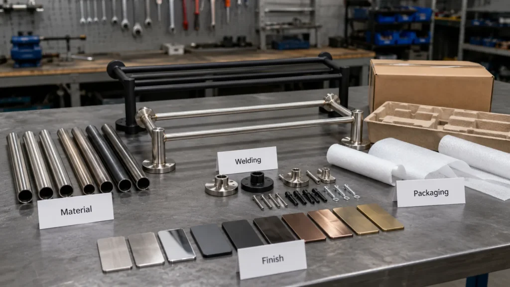 Bathroom towel rack material and finish review before OEM production