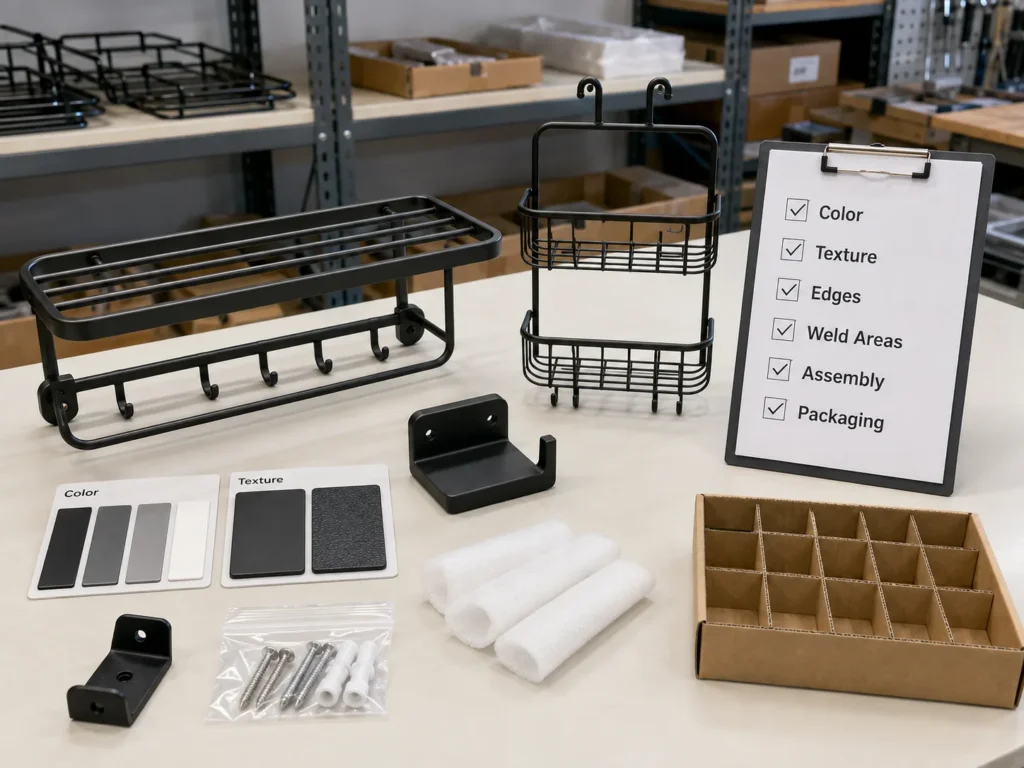 Buyer checklist for powder-coated bathroom hardware sample approval