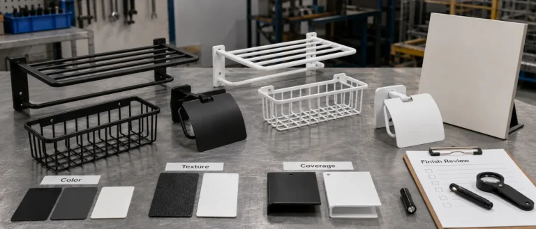 Powder-coated bathroom accessories finish quality inspection