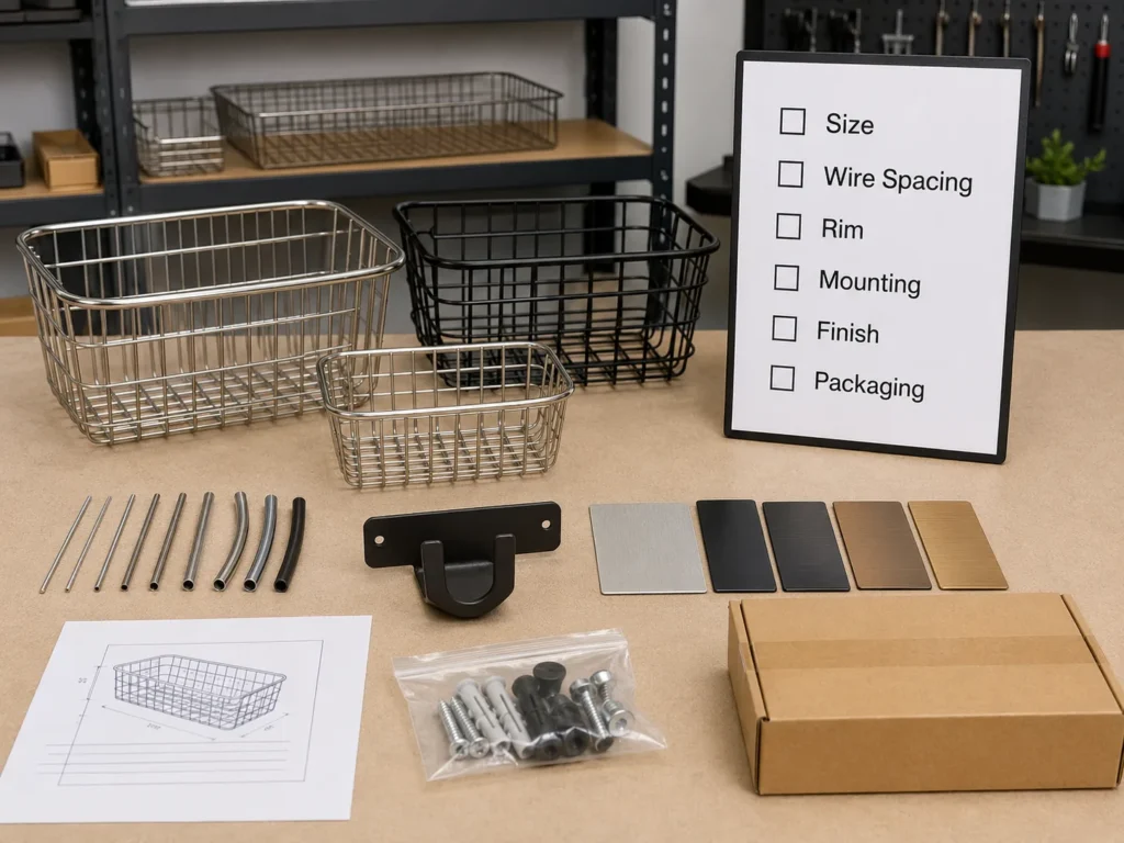 Buyer specification checklist for custom metal storage baskets