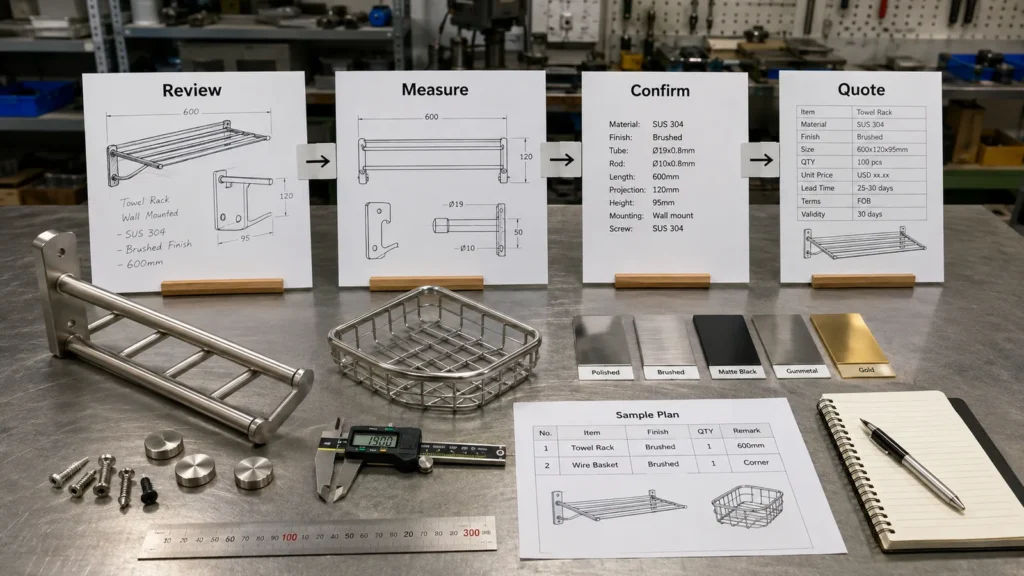 Custom hardware drawing review and quotation preparation process