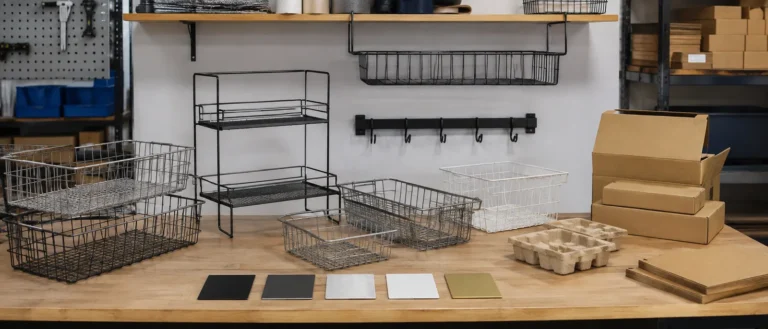 Metal storage product assortment for a home organization brand