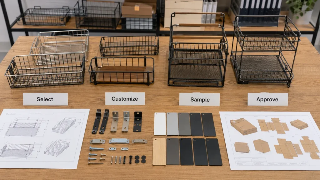 Metal storage product line selection and sample review