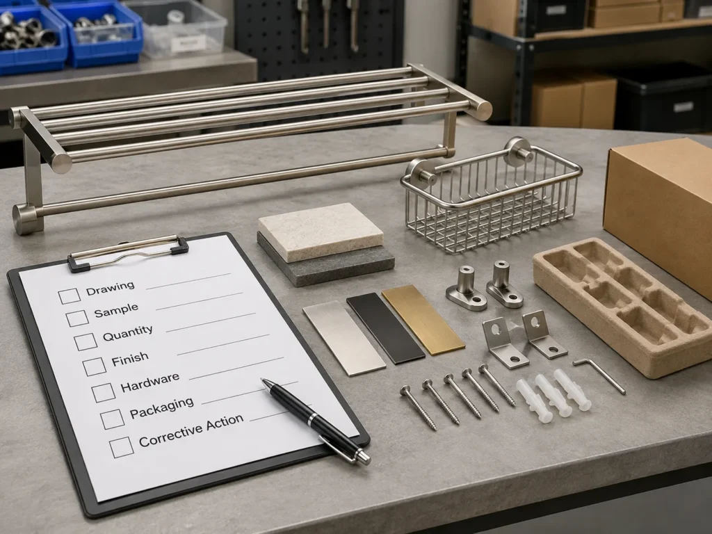 Supplier evaluation checklist for a bathroom hardware trial order