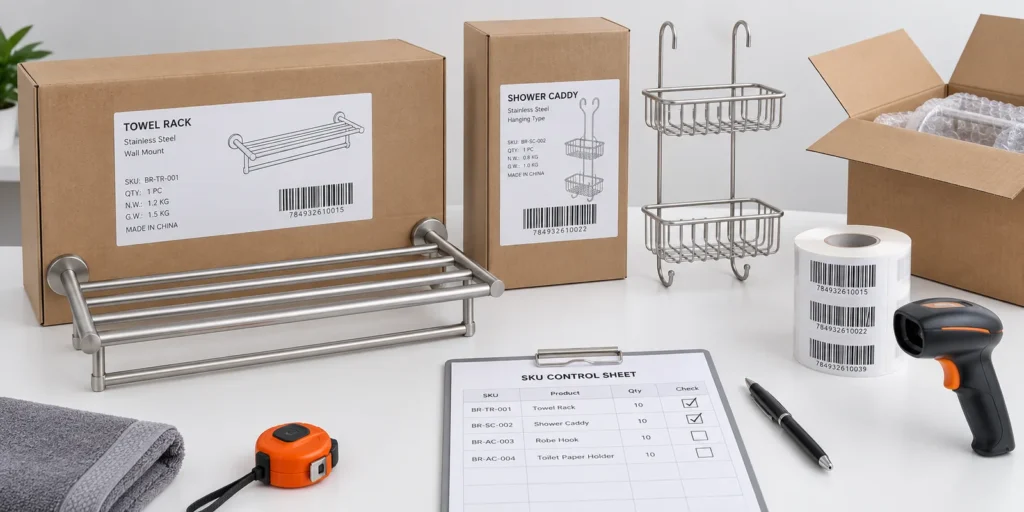 Bathroom Hardware Barcode Labeling for Retail Orders