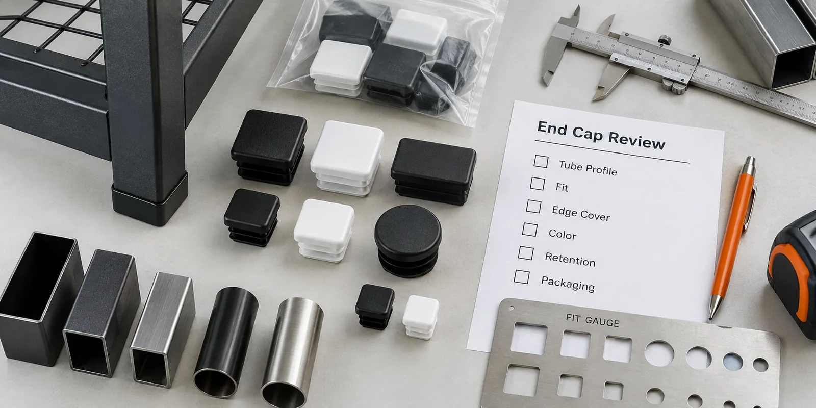 Buyer review of rack tube profile, end-cap type, retention, color and floor contact.