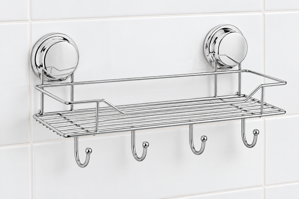 Suction Cup Bathroom Shelf With Hooks Manufacturer Guide