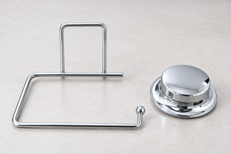 Koitor suction toilet-paper holder showing the finished chrome mount and two-wire frame.