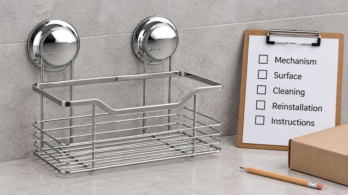 Removal and reinstallation approval checklist beside an empty dual-suction basket