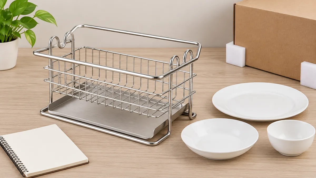 Dish rack plate assortment and packaging supports for an OEM buyer checklist