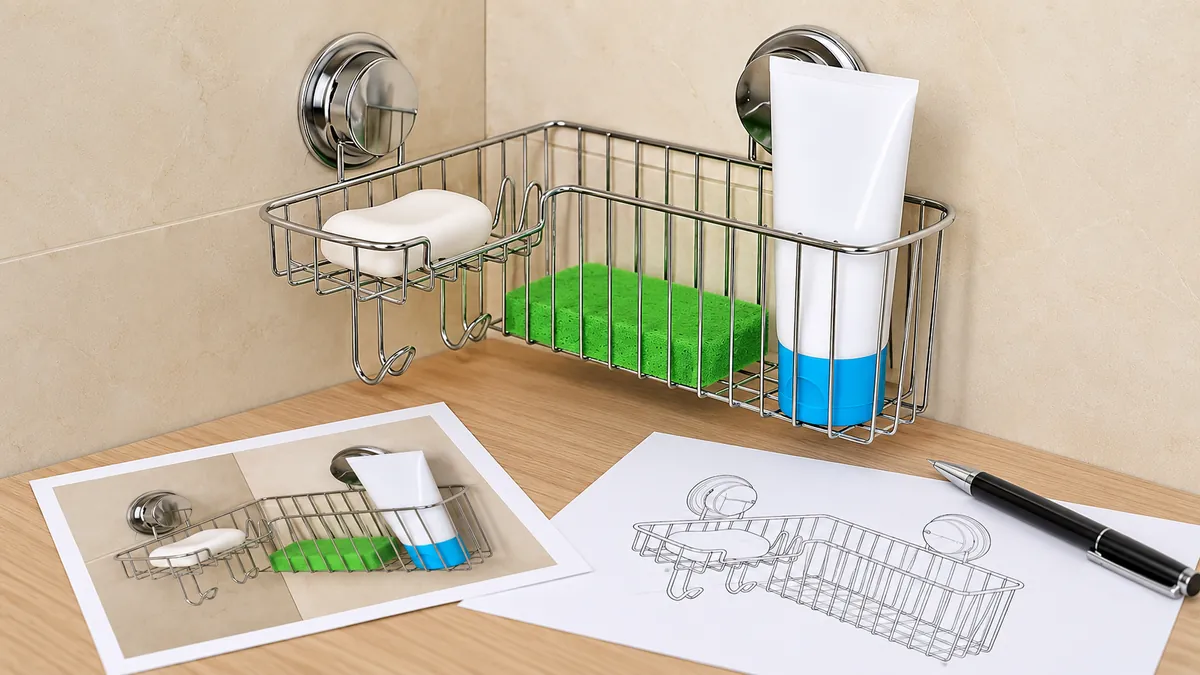 Bathroom hardware sample and inspection evidence reviewed during a supplier corrective-action discussion.