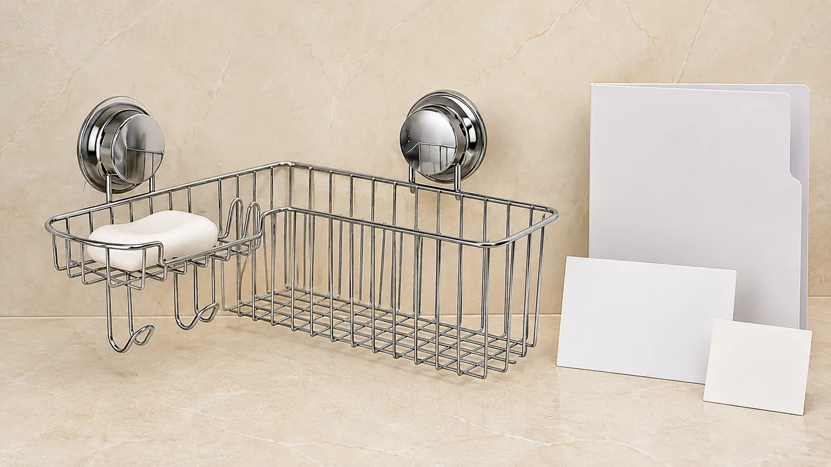 Chrome wire basket and unmarked project tooling review records.