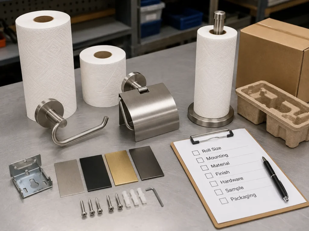 Buyer checklist for sourcing custom tissue and paper towel holders
