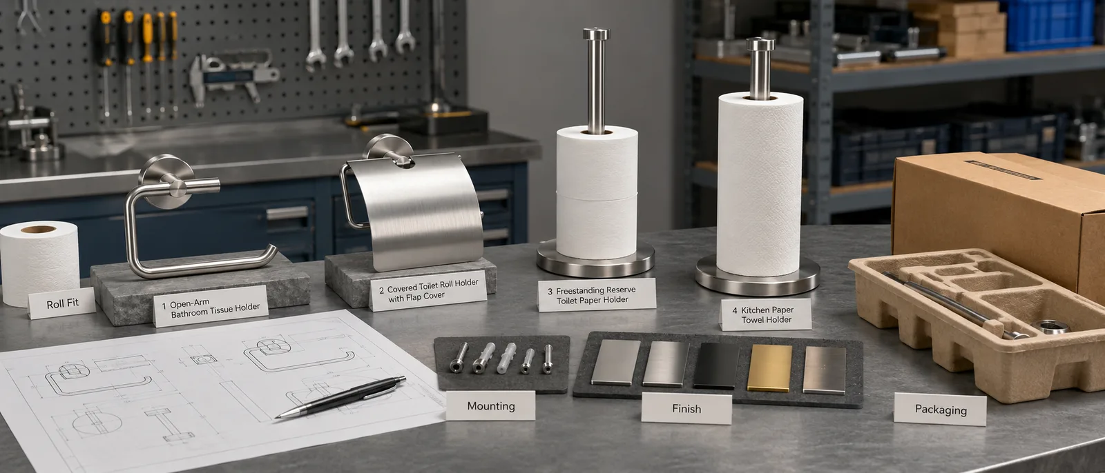 Custom tissue holders and paper towel holders reviewed for OEM sourcing