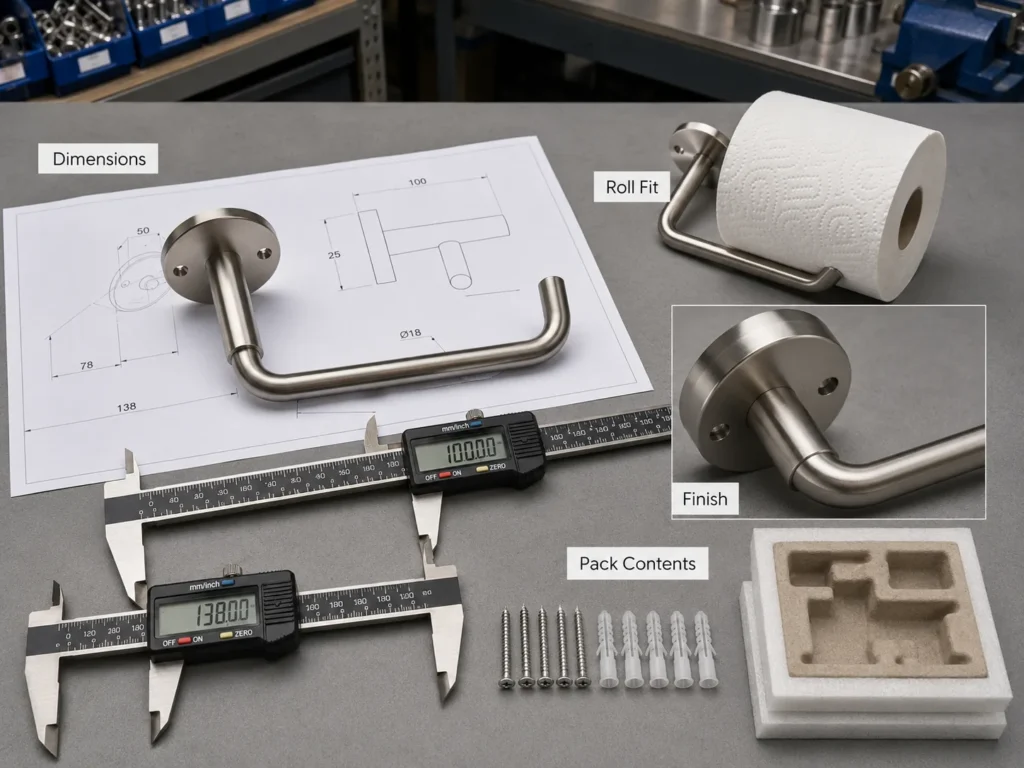 Custom tissue holder dimensions roll fit finish and packaging inspection