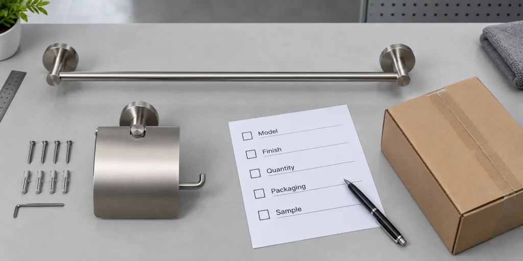 Buyer checklist for model, finish, quantity, packaging and sample requirements