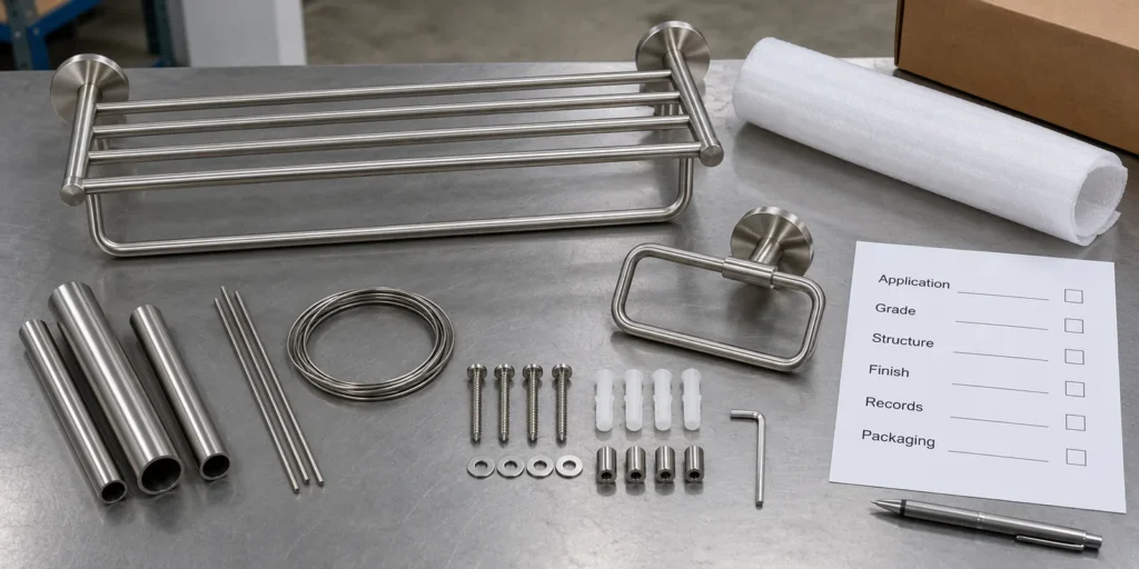 Buyer checklist for selecting stainless steel grades for bathroom hardware
