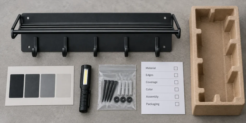 Powder-coated metal rack inspection checklist for importers