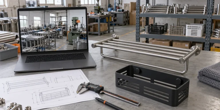 Remote audit setup for evaluating a bathroom hardware supplier