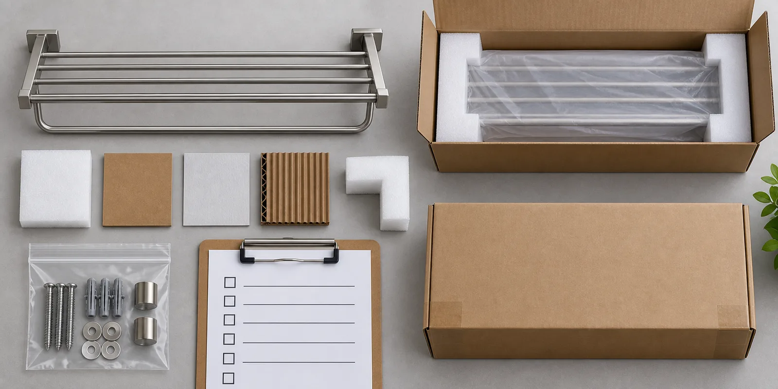 Bathroom hardware shipping damage prevention checklist and packing materials
