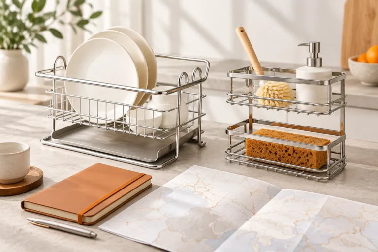 Conceptual wire storage products beside an unmarked regional sourcing map for a buyer planning a Guangdong supplier search.