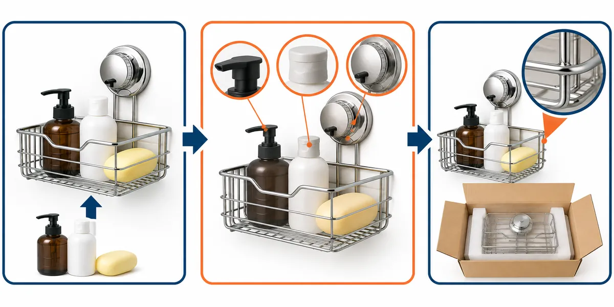 Risk review for a repeat OEM bathroom basket order across stable production, change evidence, and focused inspection