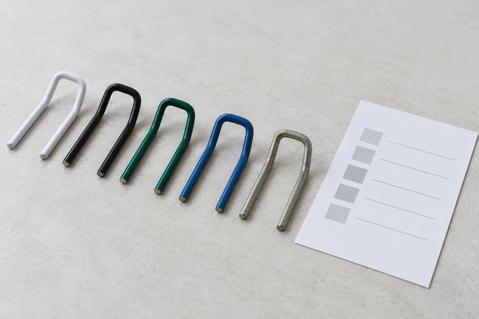 Bathroom hardware sample and coating coupons for corrosion report scope review