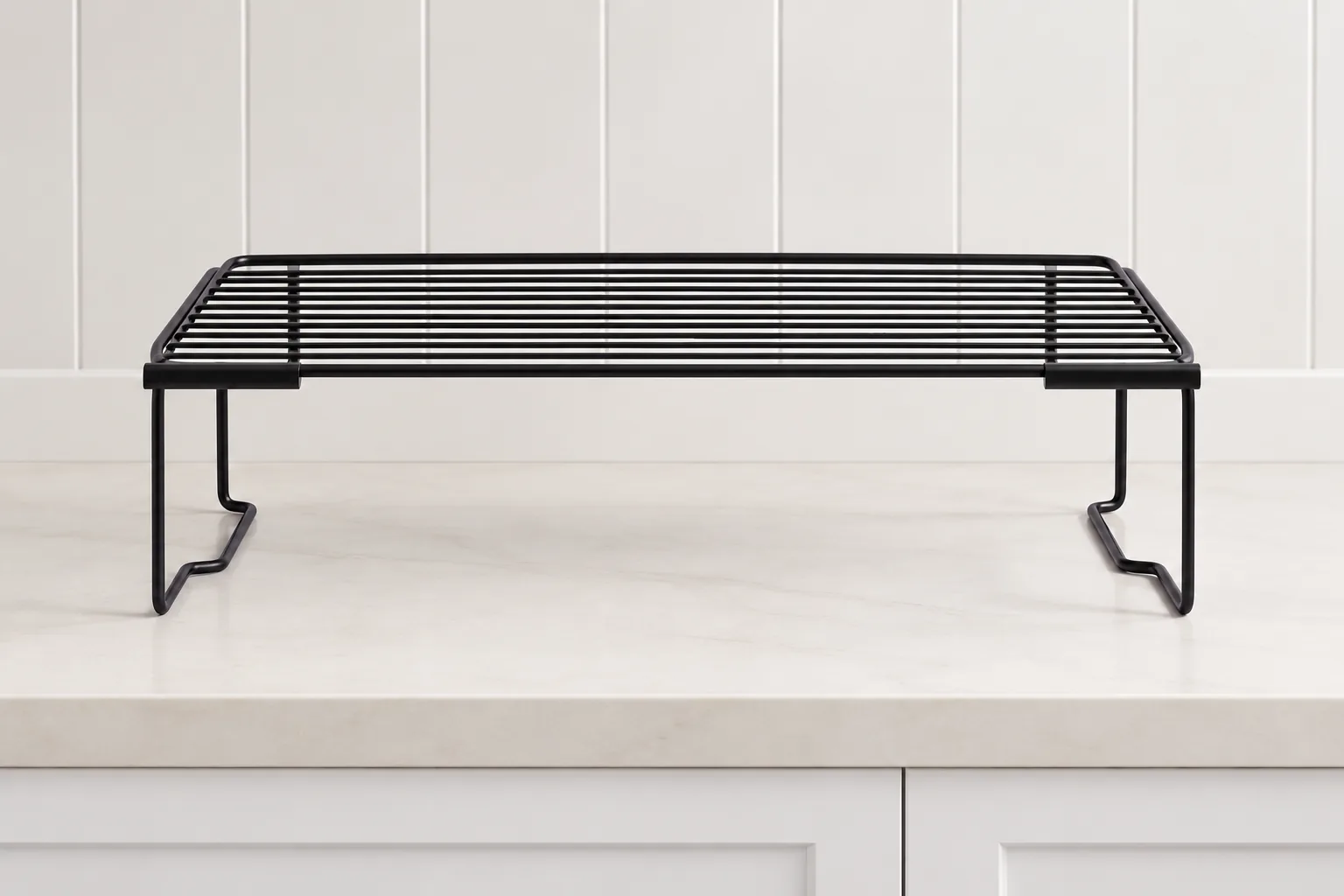 Illustrative powder coated metal shelf based on a Koitor geometry reference