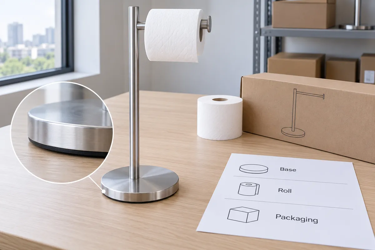Buyer checklist for base contact roll states and packaging of a paper stand