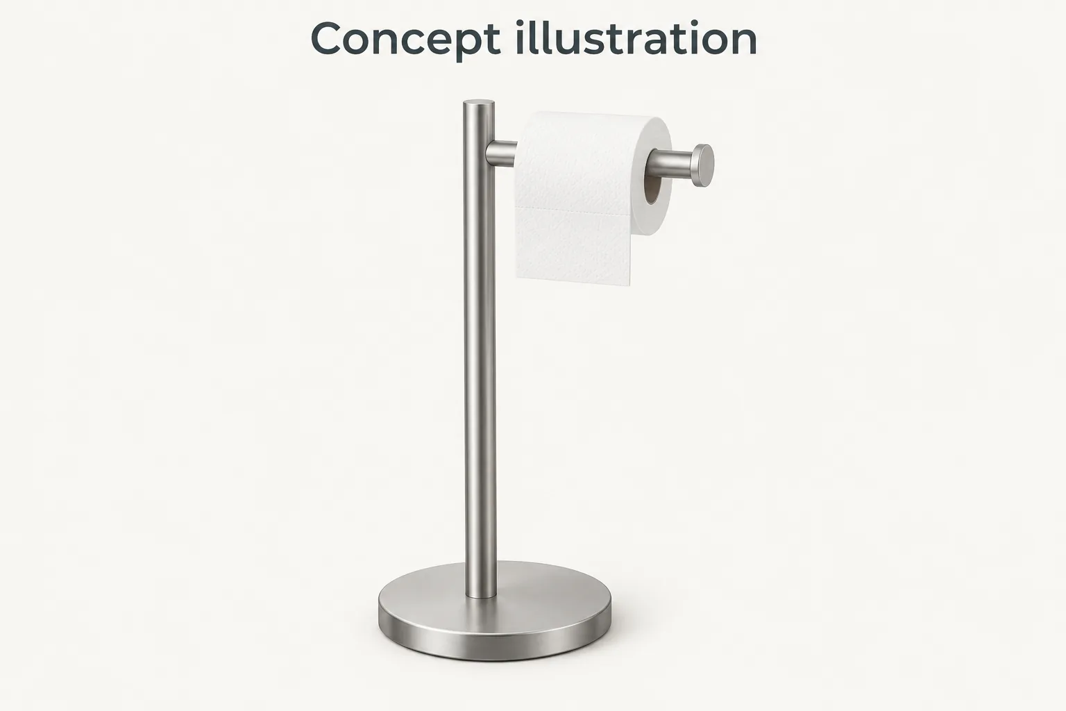 Concept diagram of base footprint and dispensing direction for a paper stand