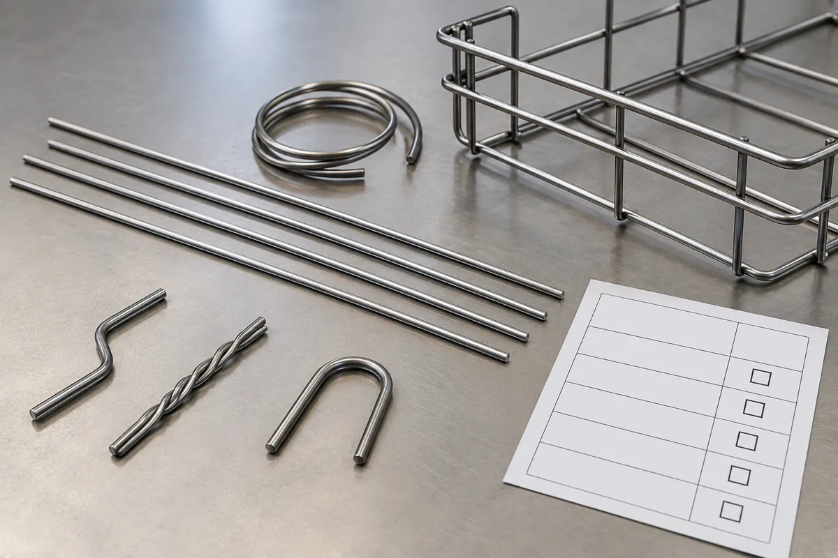 Buyer checklist for wire identity, straightness and coil-set review before forming