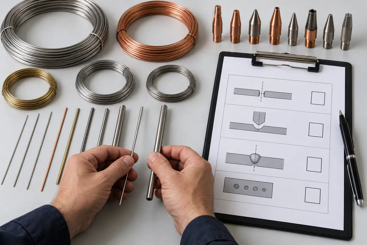 Buyer review layout grouping mixed wire joints by material and section