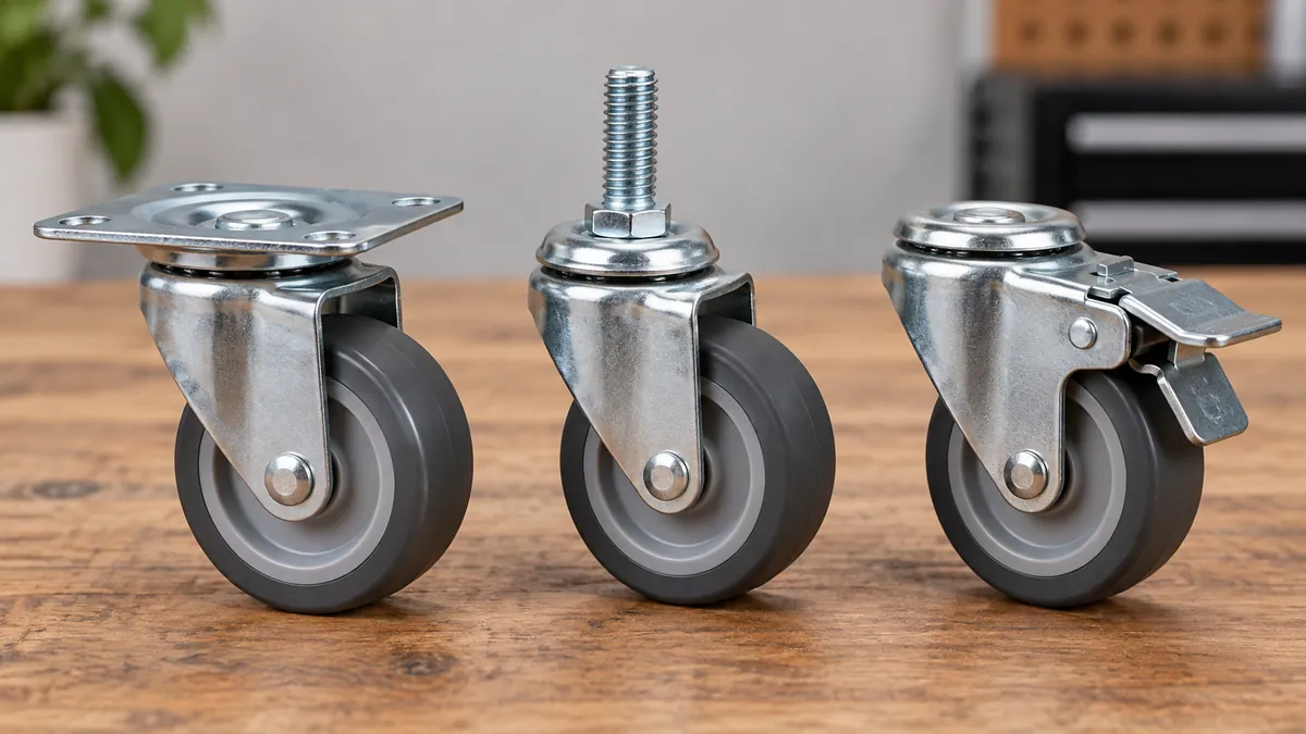 Storage rack caster mount and swivel clearance for buyer review