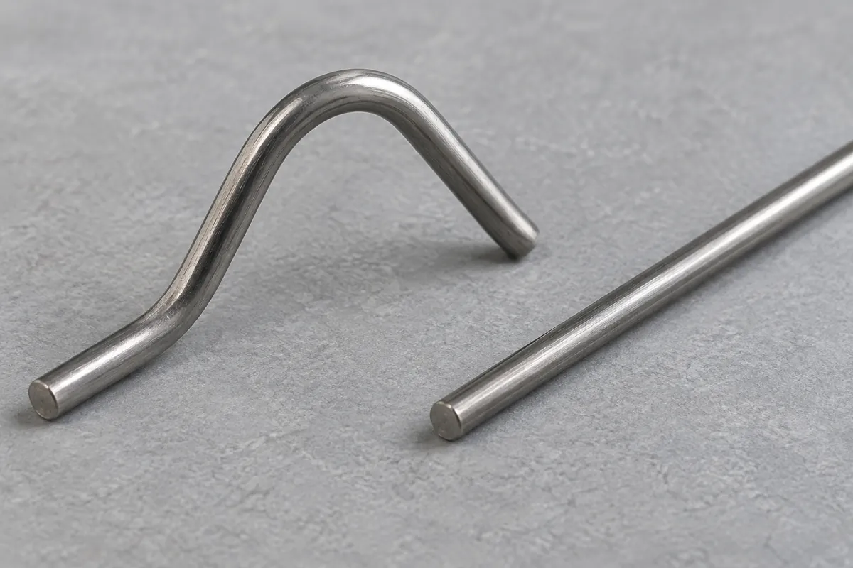 Close-up illustrating a buyer review point for annealed vs hard drawn steel wire forming.