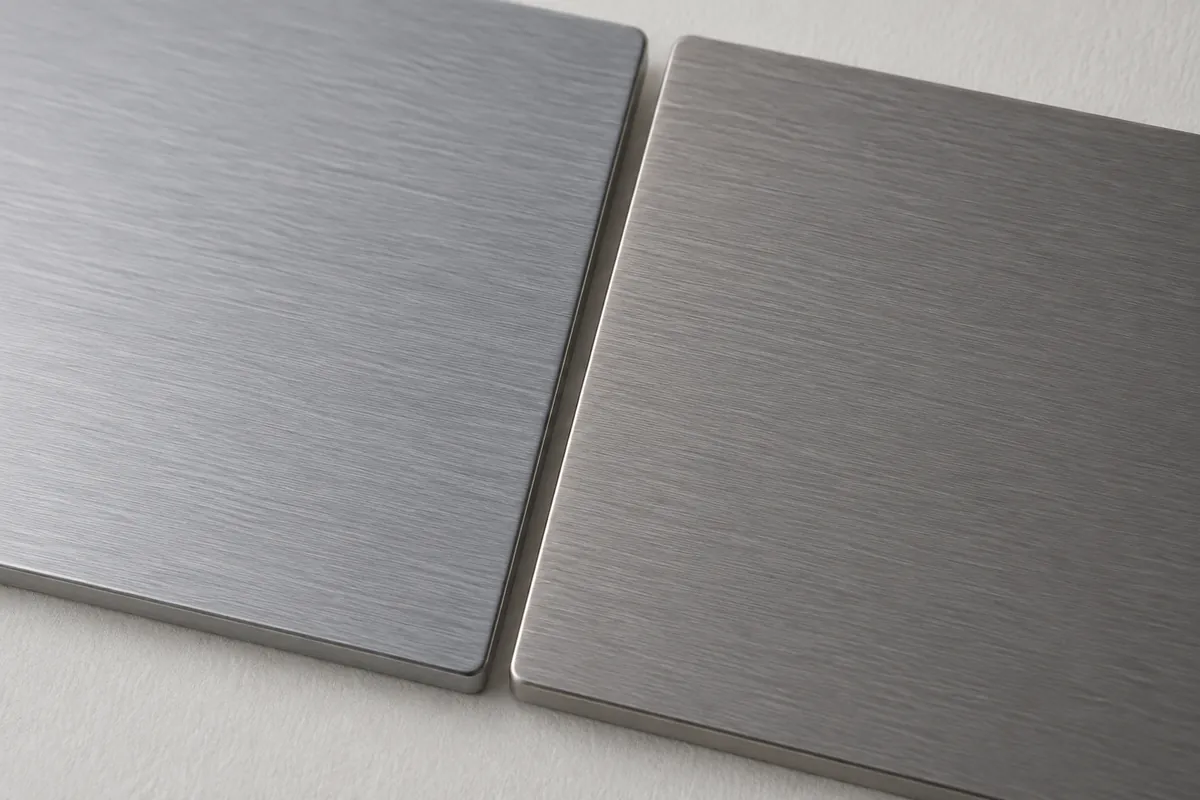 Macro comparison of anodized aluminum swatches for a buyer review of color variation.