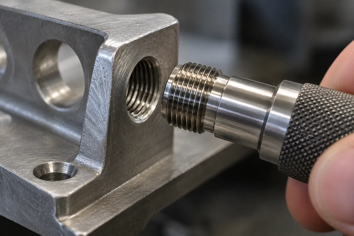 Close-up illustrating a sample review point for thread go no go gauge inspection for oem buyers.