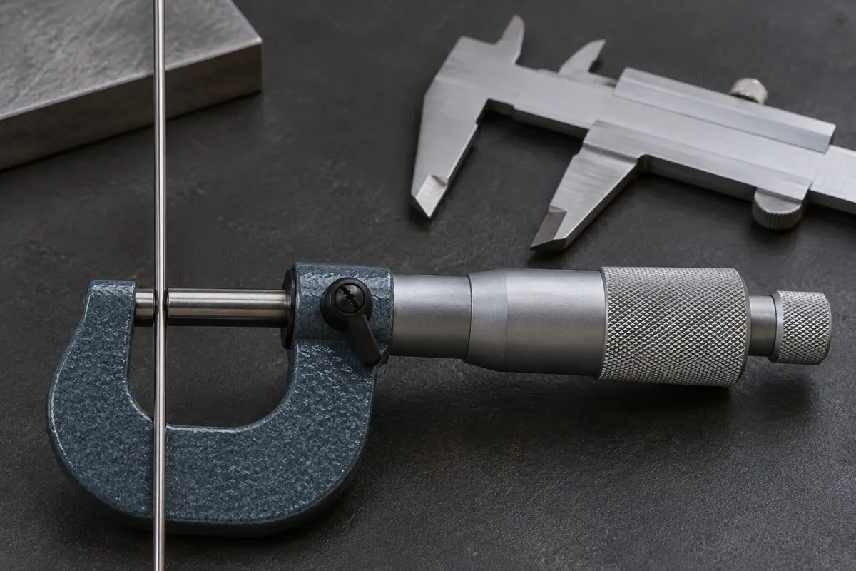 Close-up illustrating a sample review point for caliper vs micrometer wire diameter for oem buyers.