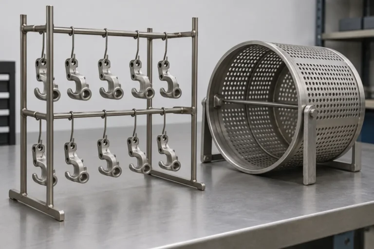 Rack vs Barrel Plating Small Hardware for OEM Buyers buyer specification sample on an inspection table.